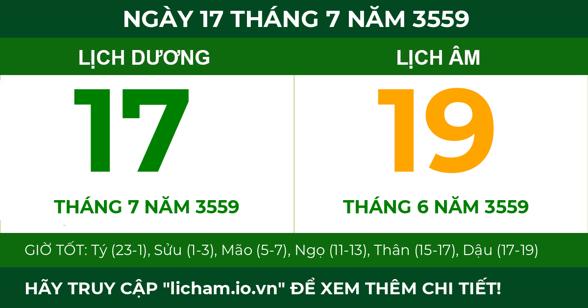 lịch âm ngày 17 tháng 7 năm 3559