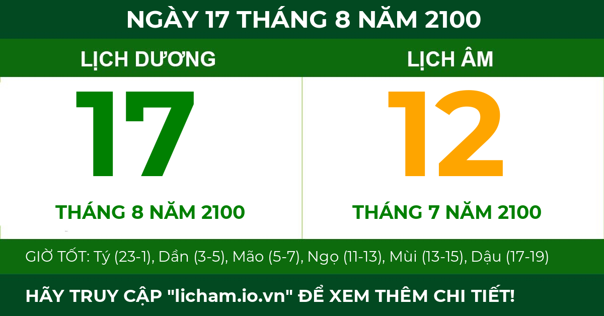 lịch âm ngày 17 tháng 8 năm 2100