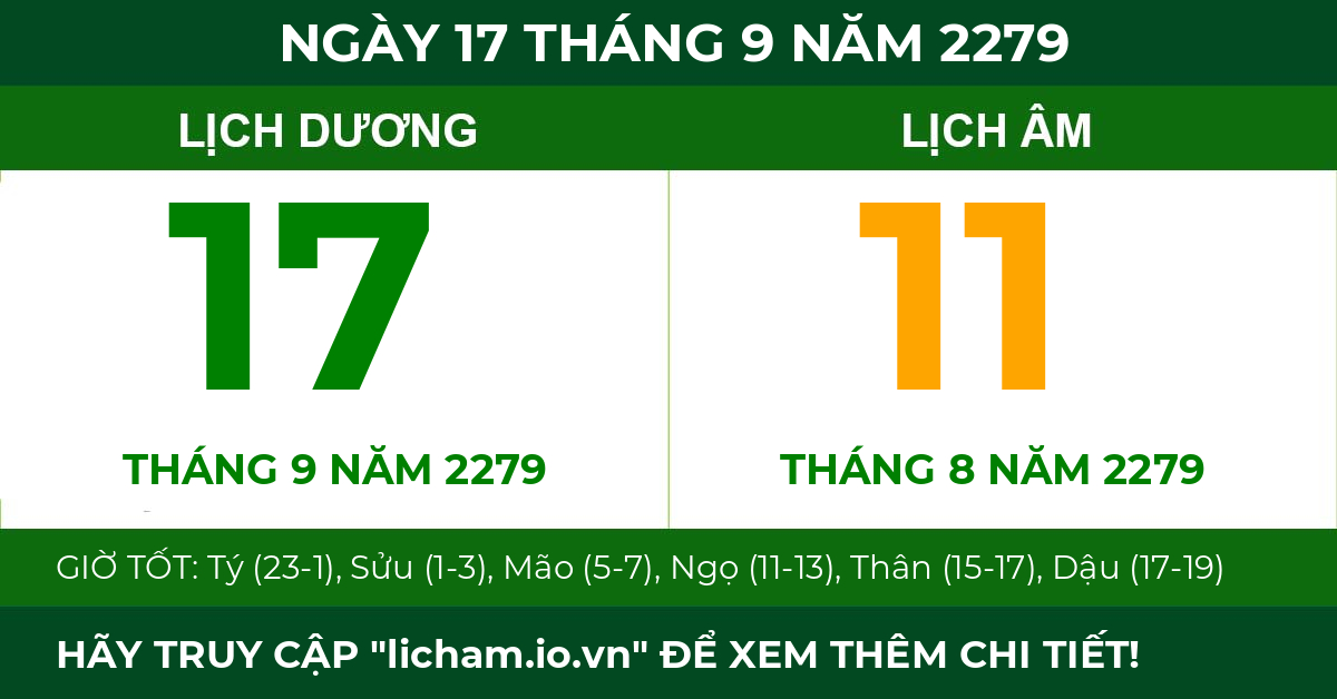 lịch âm ngày 17 tháng 9 năm 2279