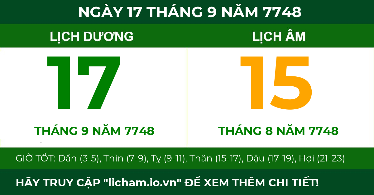 lịch âm ngày 17 tháng 9 năm 7748