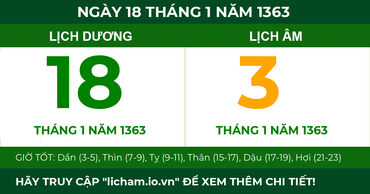 lịch âm ngày 18 tháng 1 năm 1363