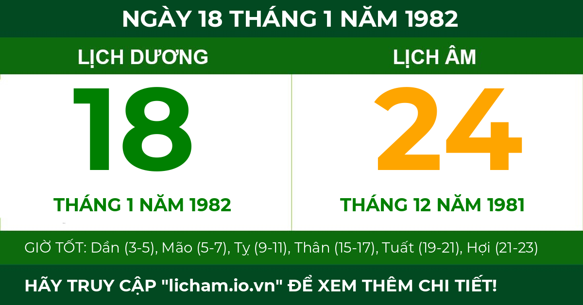 lịch âm ngày 18 tháng 1 năm 1982