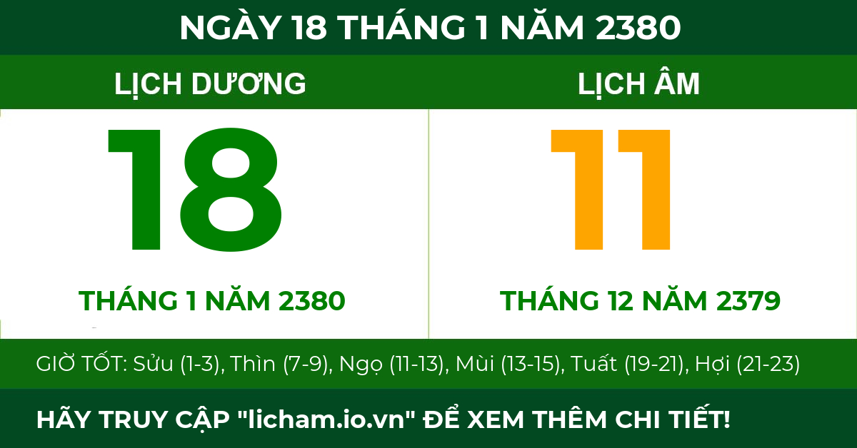 lịch âm ngày 18 tháng 1 năm 2380