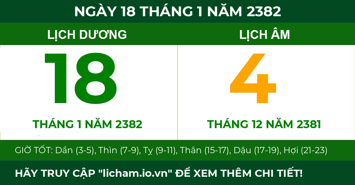 lịch âm ngày 18 tháng 1 năm 2382