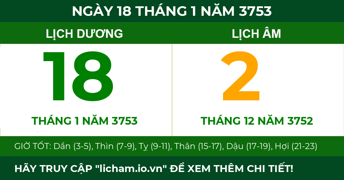 lịch âm ngày 18 tháng 1 năm 3753