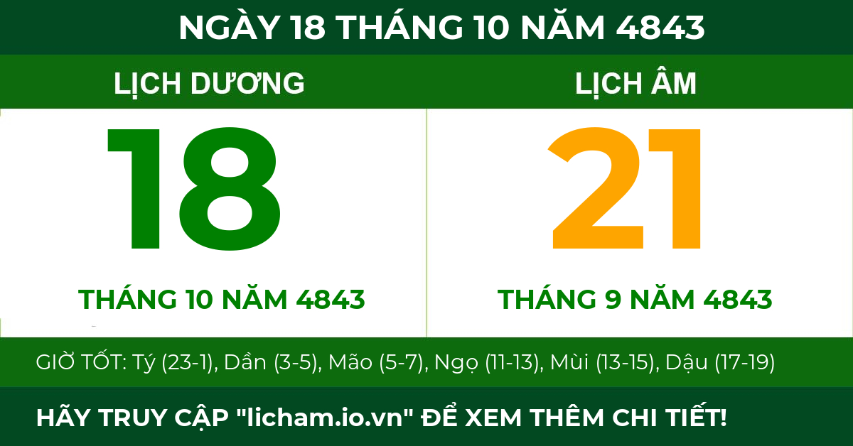 lịch âm ngày 18 tháng 10 năm 4843