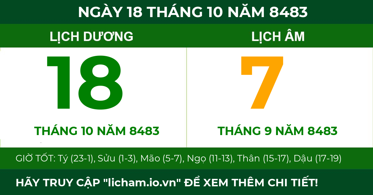 lịch âm ngày 18 tháng 10 năm 8483