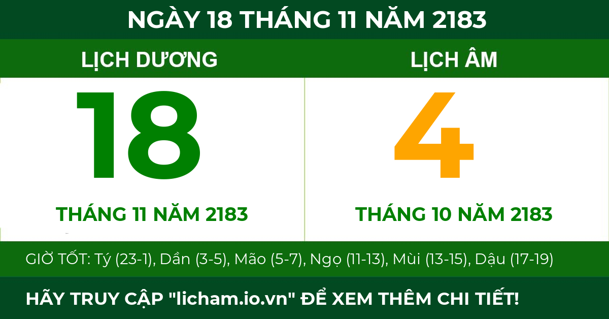 lịch âm ngày 18 tháng 11 năm 2183