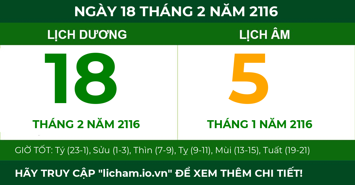lịch âm ngày 18 tháng 2 năm 2116
