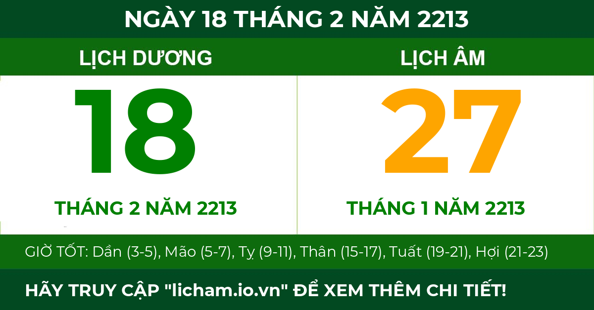 lịch âm ngày 18 tháng 2 năm 2213