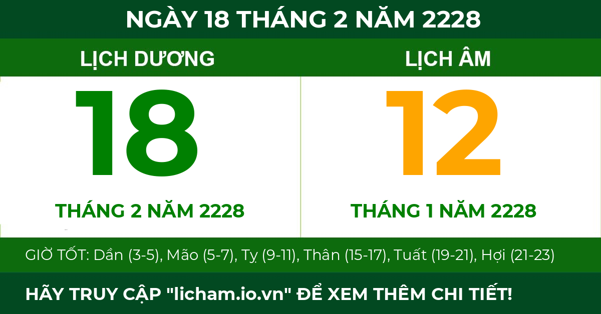 lịch âm ngày 18 tháng 2 năm 2228