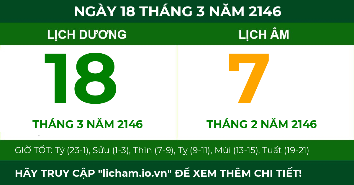 lịch âm ngày 18 tháng 3 năm 2146