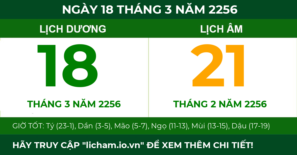 lịch âm ngày 18 tháng 3 năm 2256