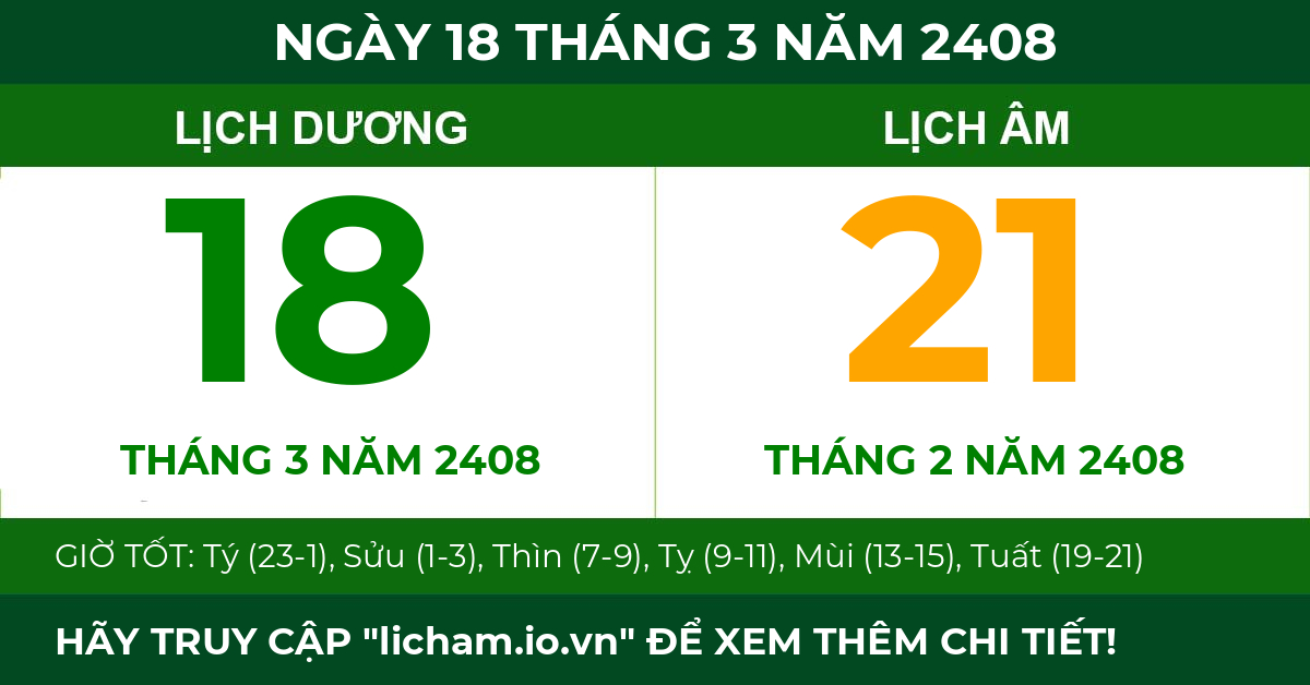 lịch âm ngày 18 tháng 3 năm 2408