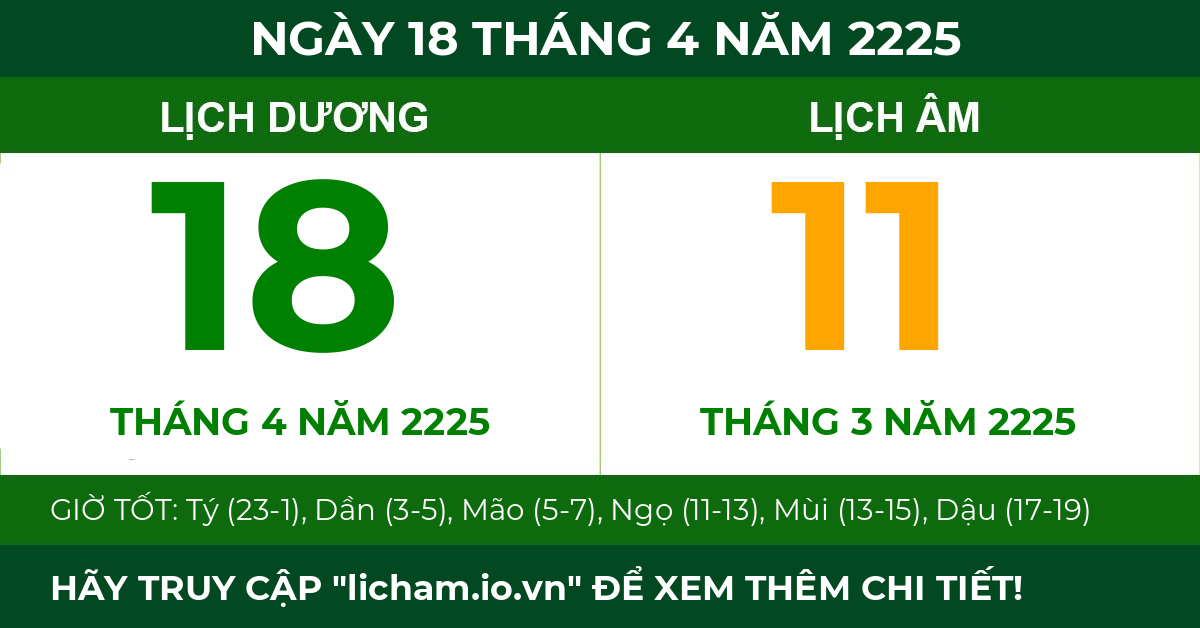 lịch âm ngày 18 tháng 4 năm 2225