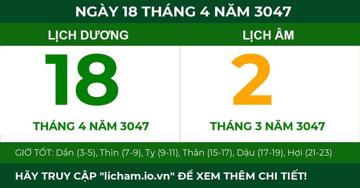 lịch âm ngày 18 tháng 4 năm 3047