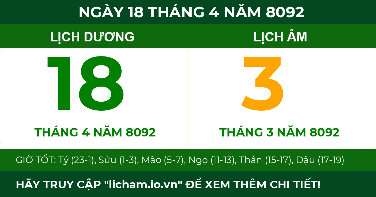 lịch âm ngày 18 tháng 4 năm 8092