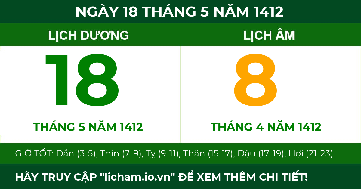 lịch âm ngày 18 tháng 5 năm 1412