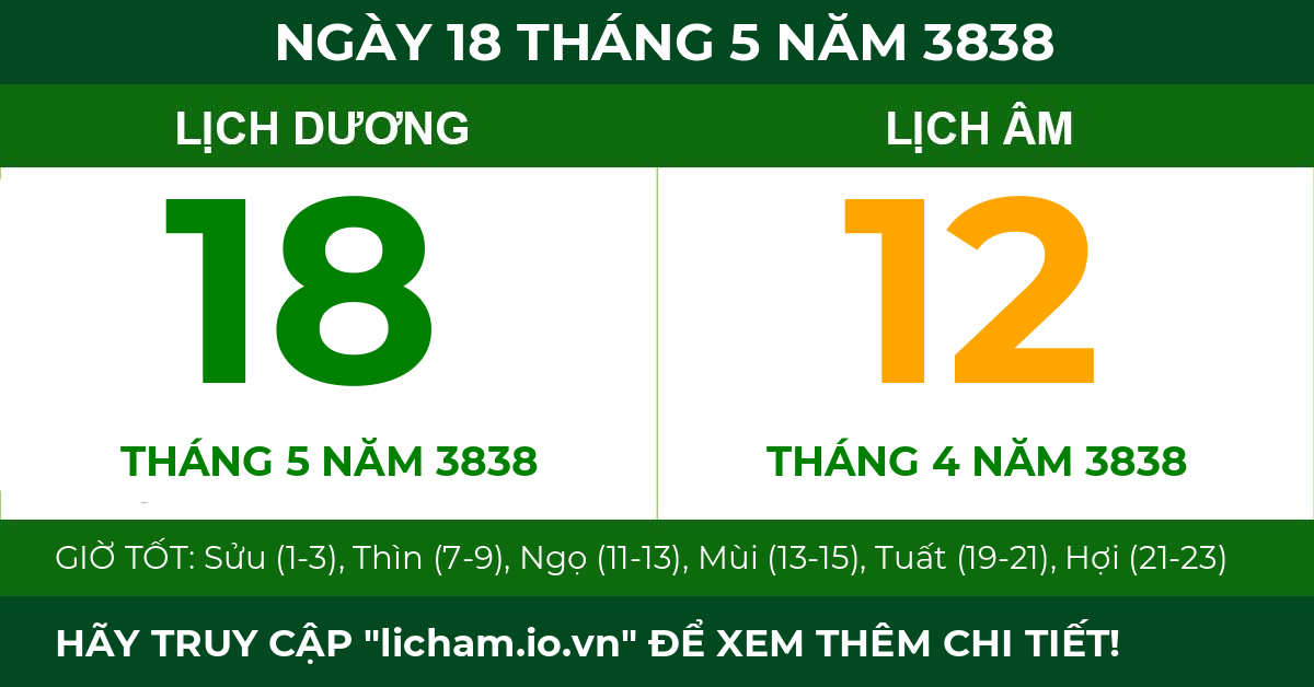 lịch âm ngày 18 tháng 5 năm 3838
