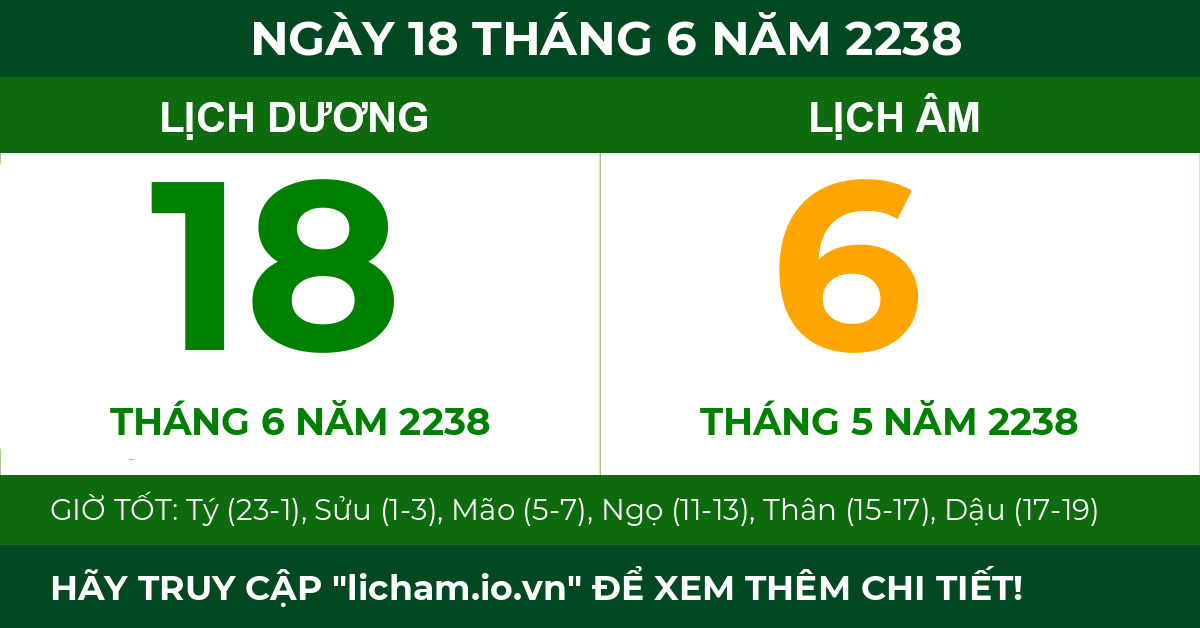 lịch âm ngày 18 tháng 6 năm 2238