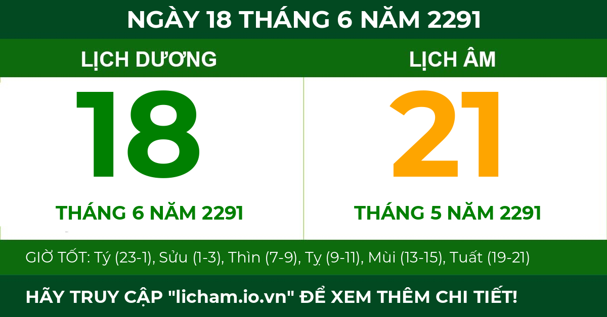 lịch âm ngày 18 tháng 6 năm 2291