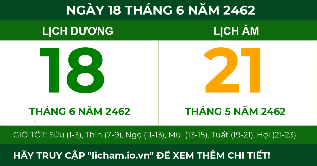 lịch âm ngày 18 tháng 6 năm 2462