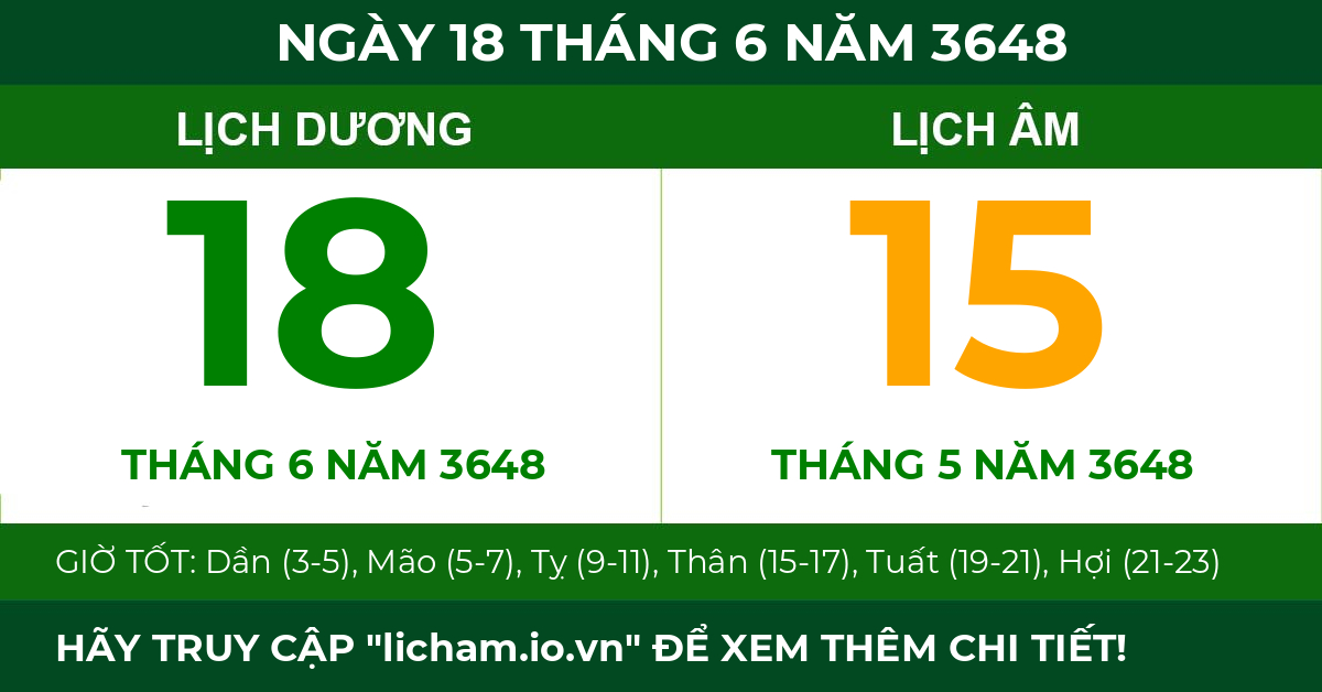 lịch âm ngày 18 tháng 6 năm 3648