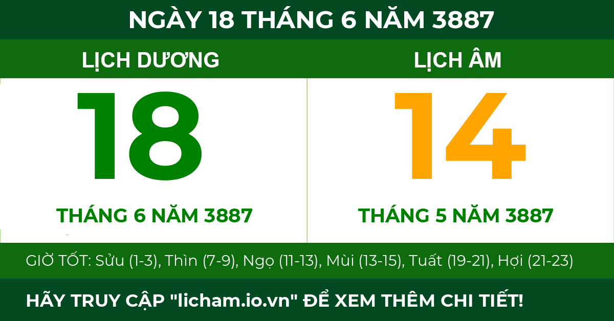lịch âm ngày 18 tháng 6 năm 3887