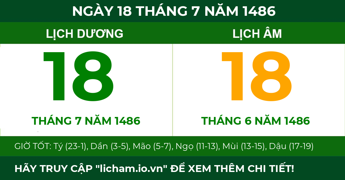 lịch âm ngày 18 tháng 7 năm 1486