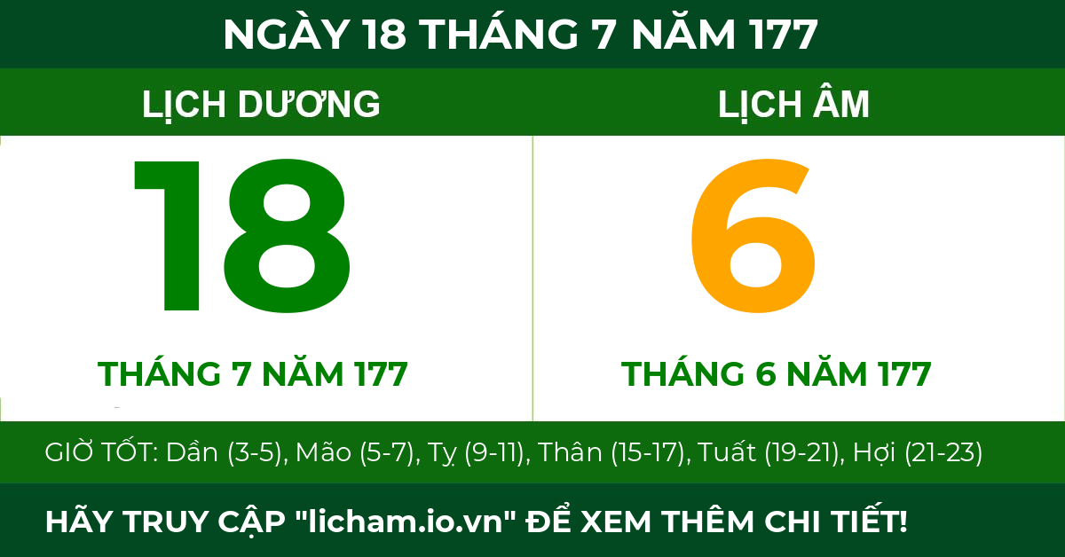lịch âm ngày 18 tháng 7 năm 177