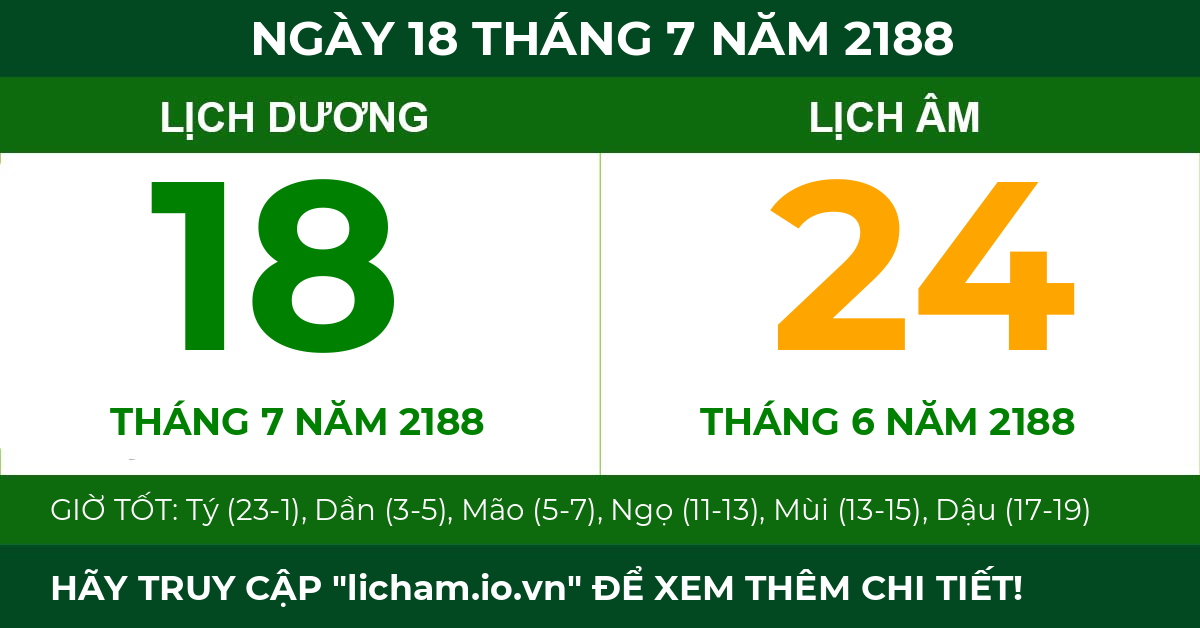 lịch âm ngày 18 tháng 7 năm 2188