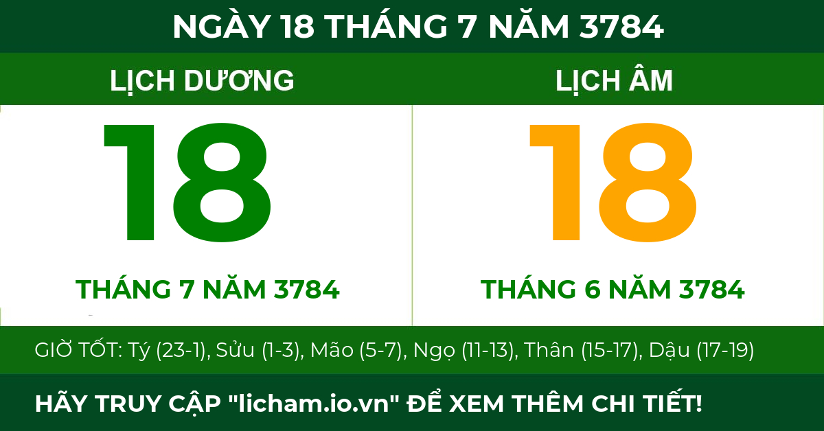 lịch âm ngày 18 tháng 7 năm 3784