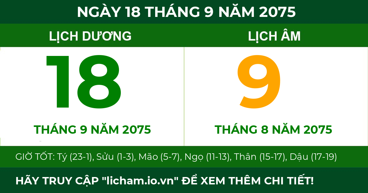 lịch âm ngày 18 tháng 9 năm 2075