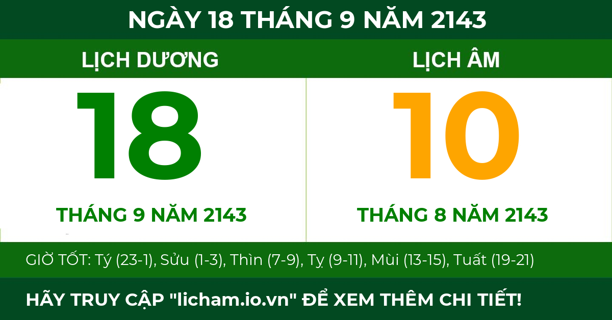 lịch âm ngày 18 tháng 9 năm 2143
