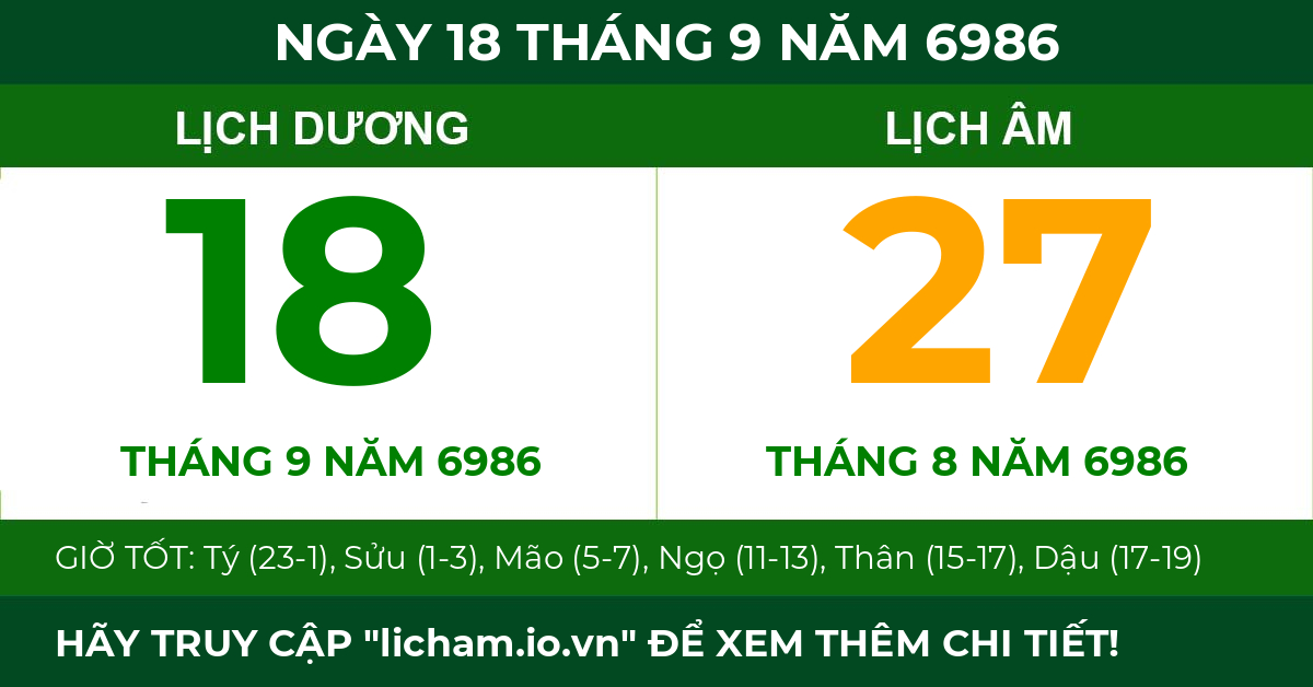lịch âm ngày 18 tháng 9 năm 6986