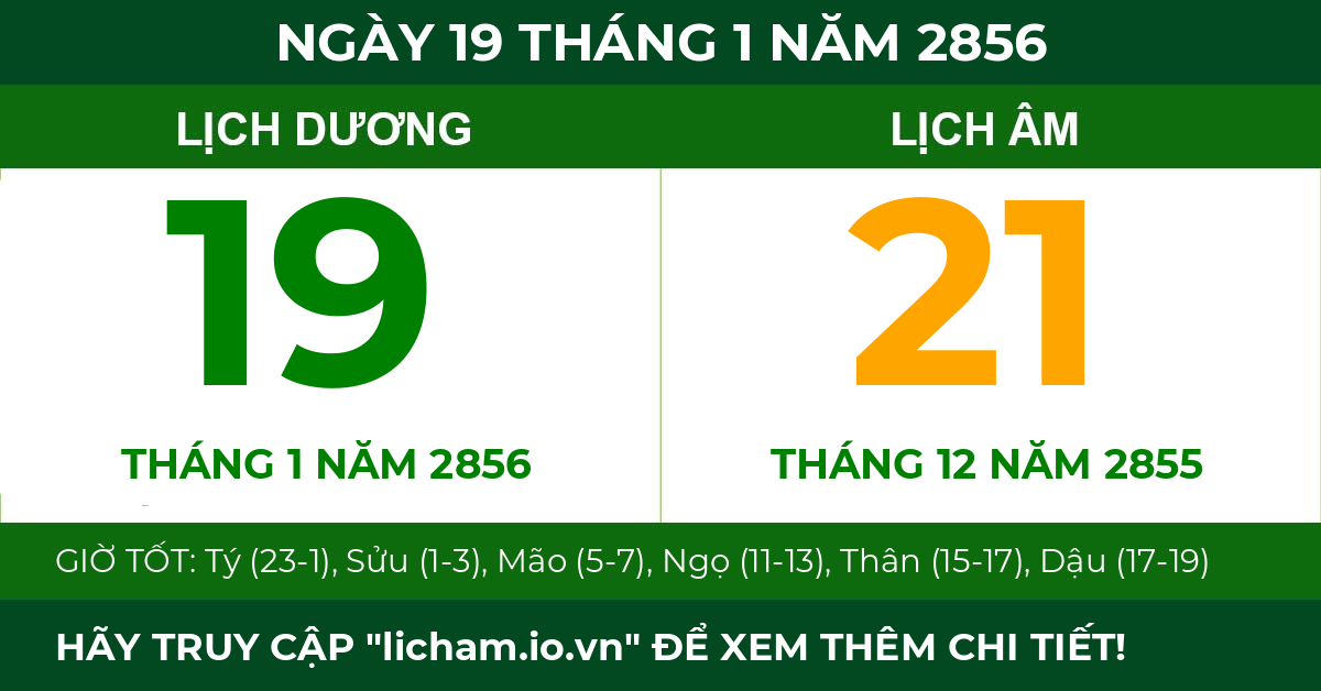 lịch âm ngày 19 tháng 1 năm 2856