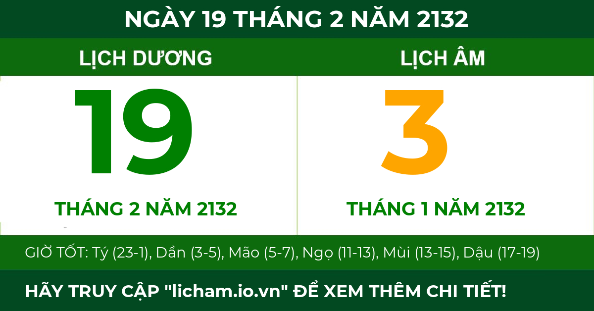 lịch âm ngày 19 tháng 2 năm 2132