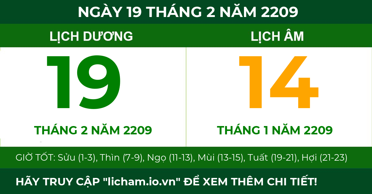lịch âm ngày 19 tháng 2 năm 2209