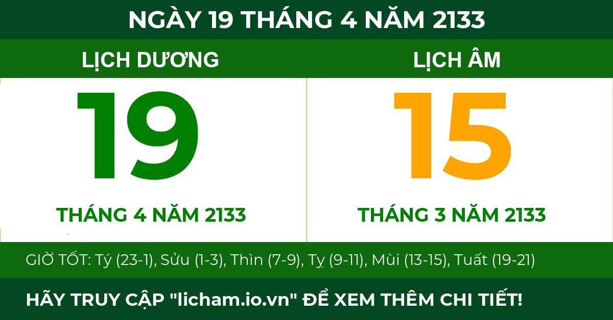 lịch âm ngày 19 tháng 4 năm 2133