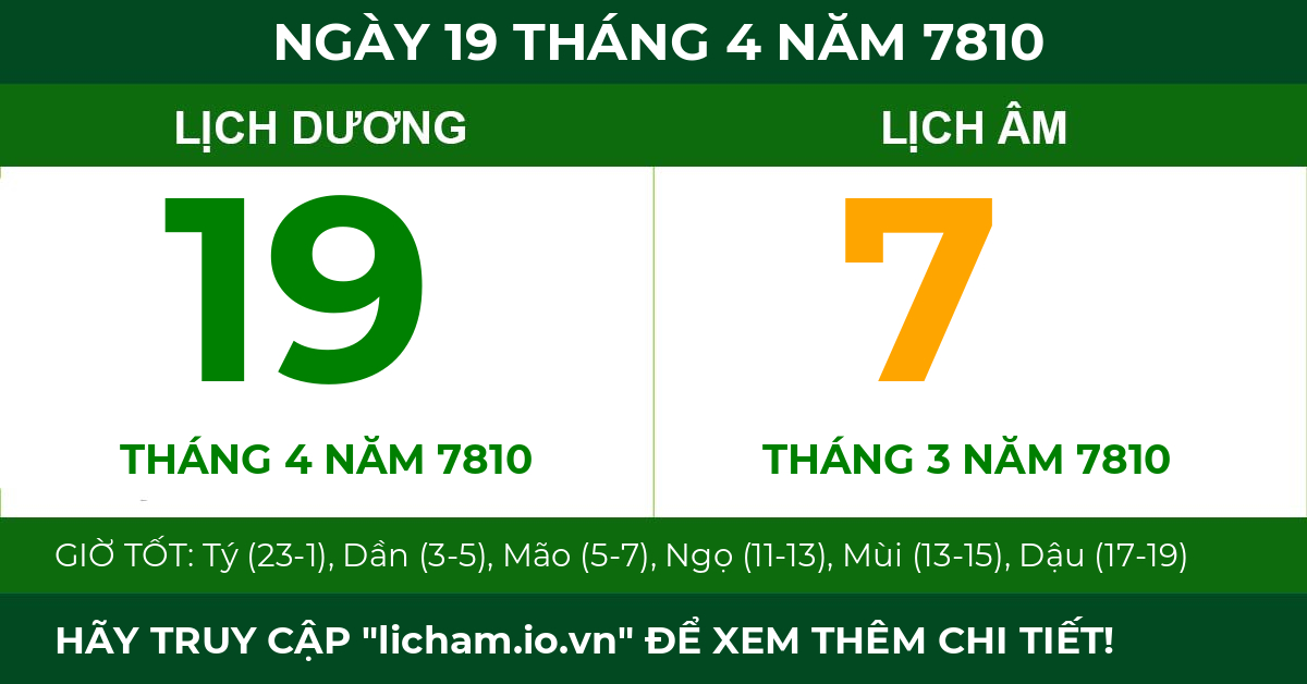 lịch âm ngày 19 tháng 4 năm 7810