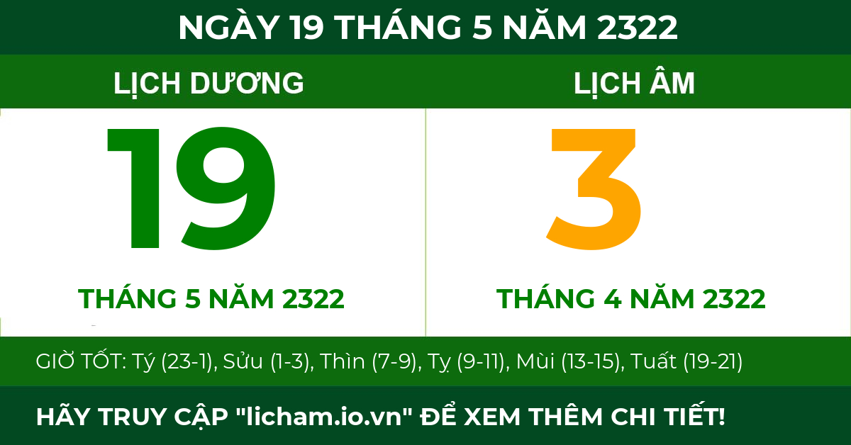 lịch âm ngày 19 tháng 5 năm 2322