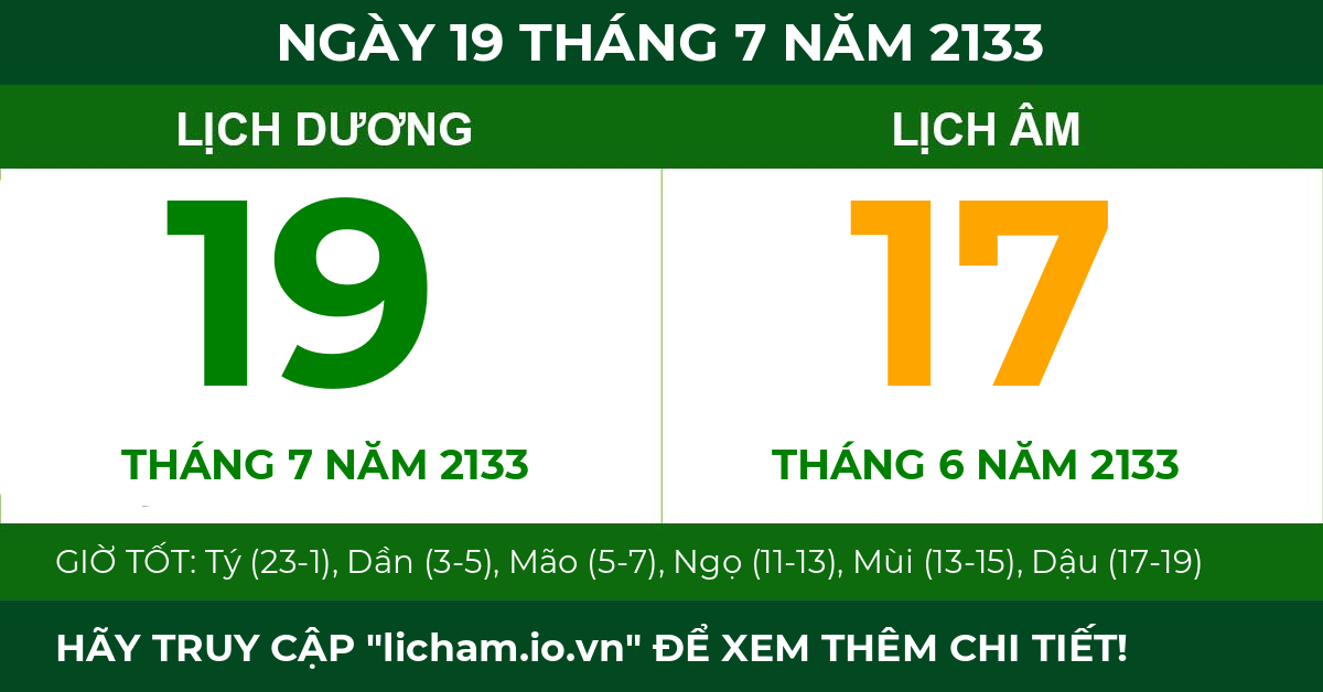 lịch âm ngày 19 tháng 7 năm 2133