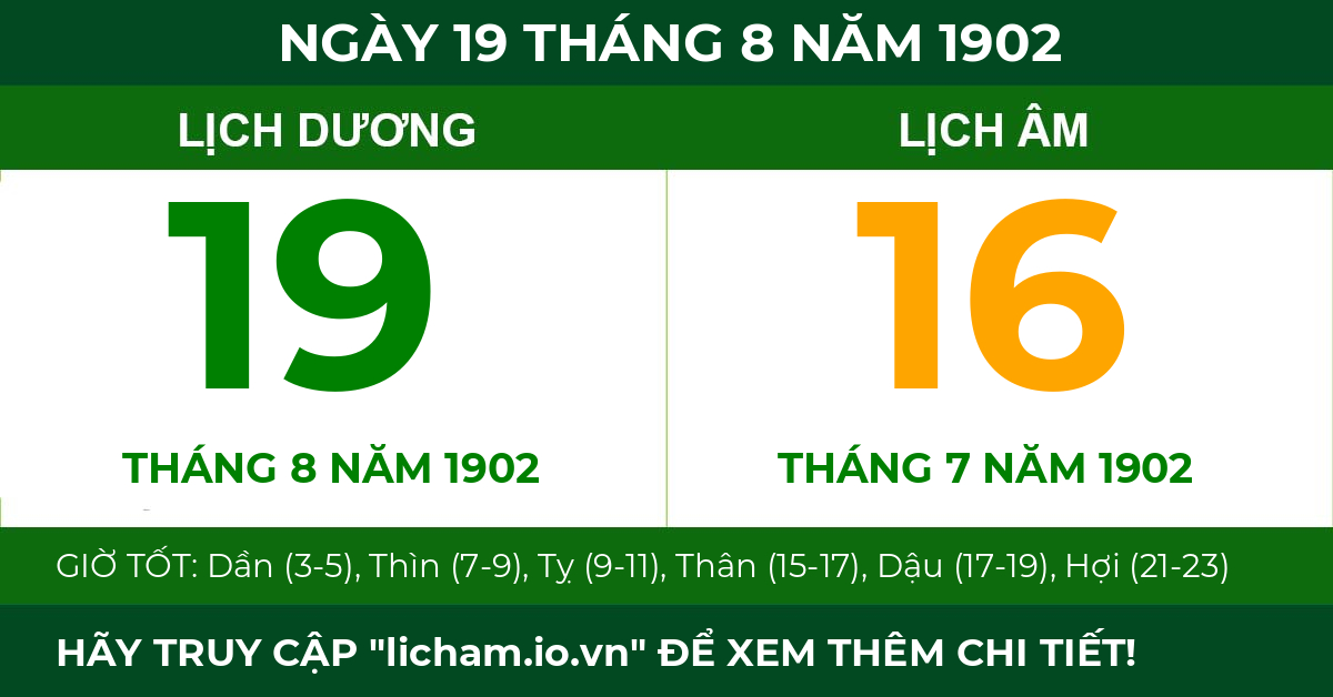 lịch âm ngày 19 tháng 8 năm 1902
