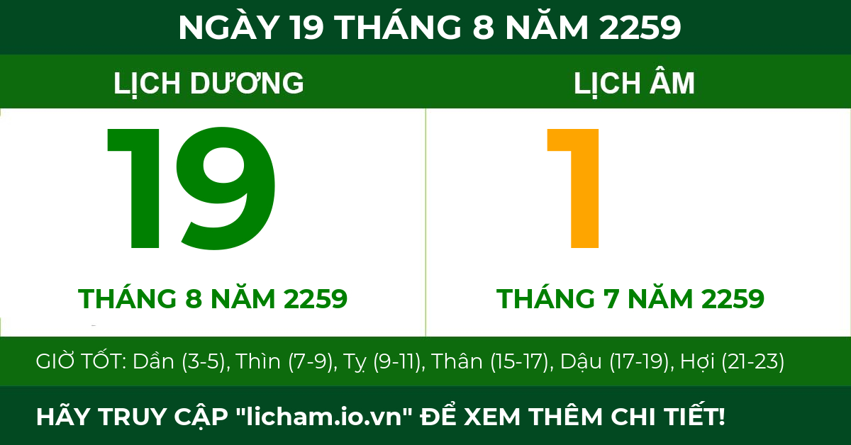 lịch âm ngày 19 tháng 8 năm 2259