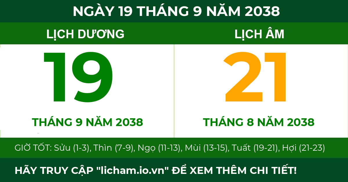 lịch âm ngày 19 tháng 9 năm 2038