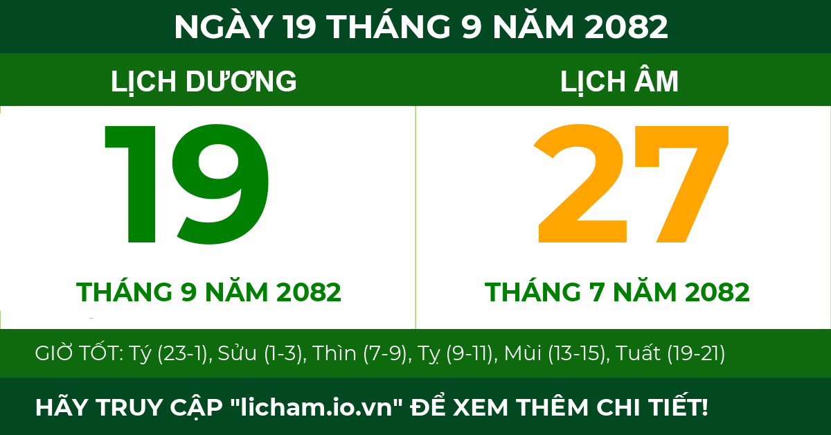 lịch âm ngày 19 tháng 9 năm 2082