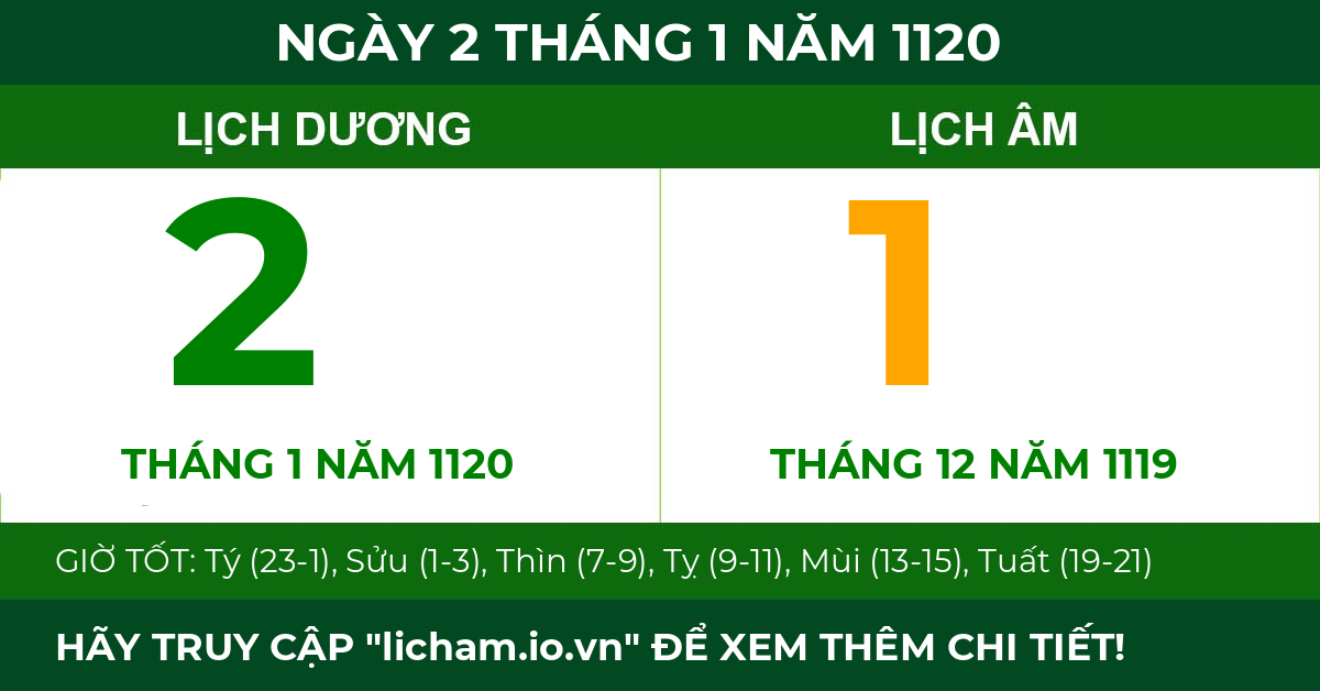 lịch âm ngày 2 tháng 1 năm 1120