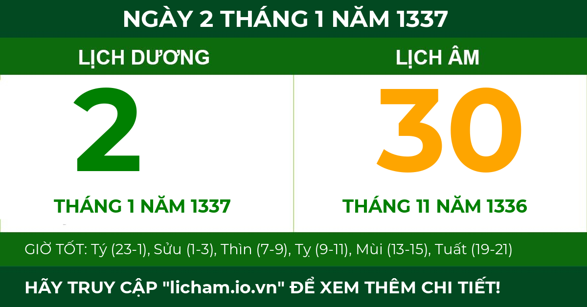lịch âm ngày 2 tháng 1 năm 1337