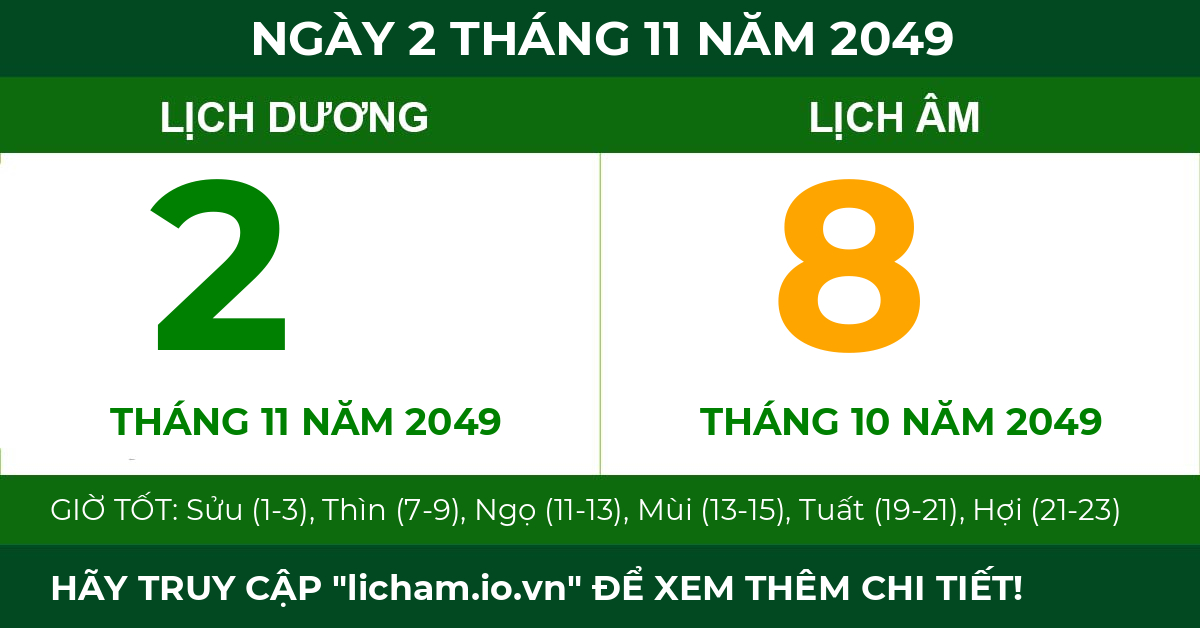 lịch âm ngày 2 tháng 11 năm 2049