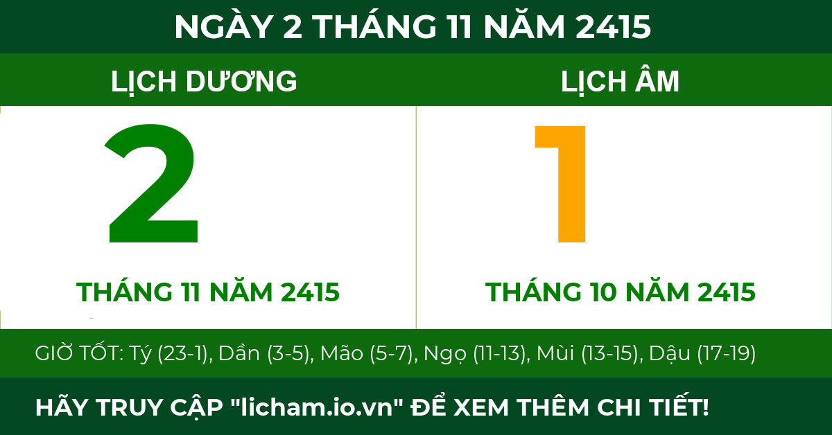 lịch âm ngày 2 tháng 11 năm 2415